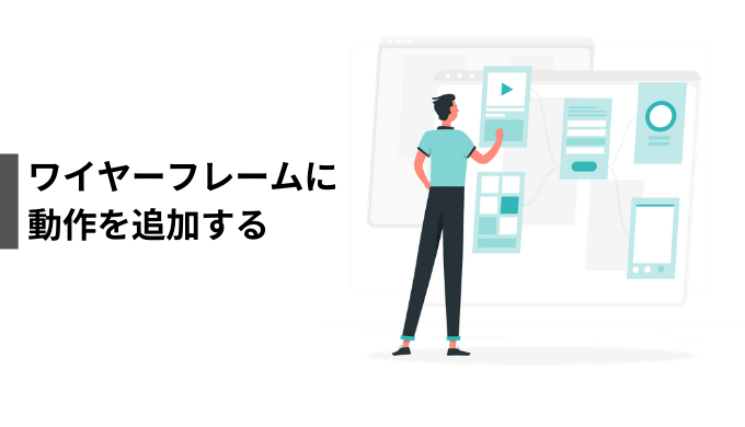ワイヤーフレームに 動作を追加する